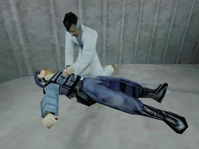 A picture of someone dying whilst he gets help from a doc